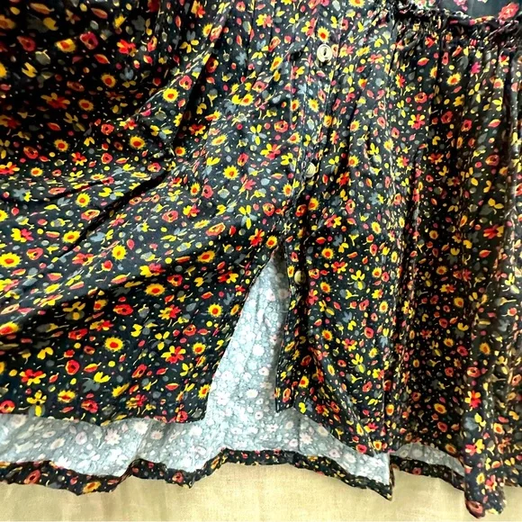 Anthropologie Maeve Floral Sleeves Dress Babydoll BOHO MIDI Prairie Cottacore - Picture 5 of 16